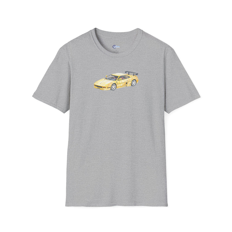 Sketch-Art Ferrari F355 Supercar Tee, Unisex Graphic Shirt, Car Enthusiast Gift,