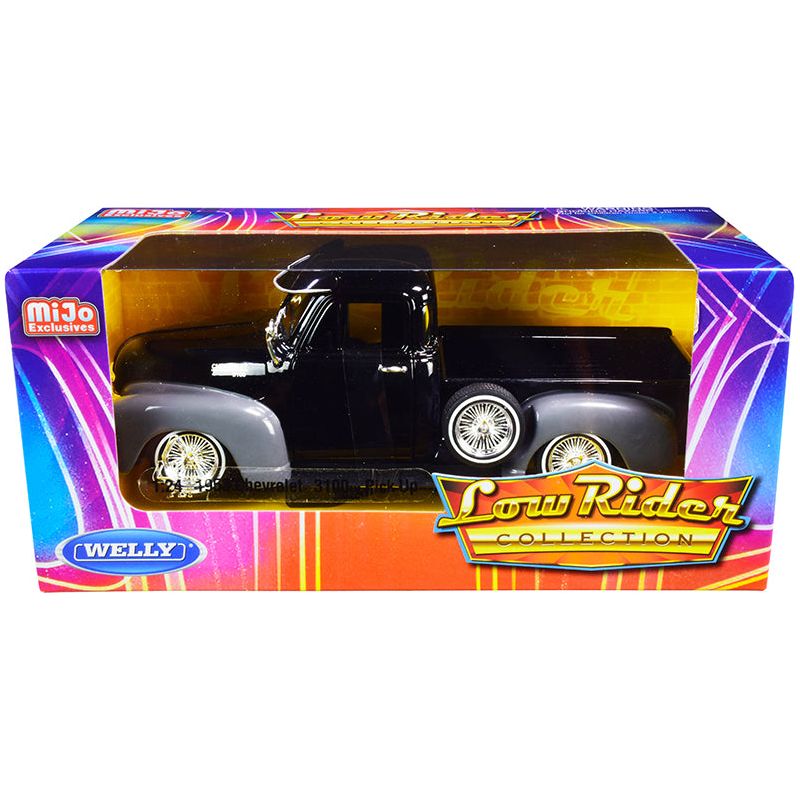 1953 Chevrolet 3100 Pickup Truck Black and Gray "Low Rider Collection" 1/24 Diecast Model Car by Welly