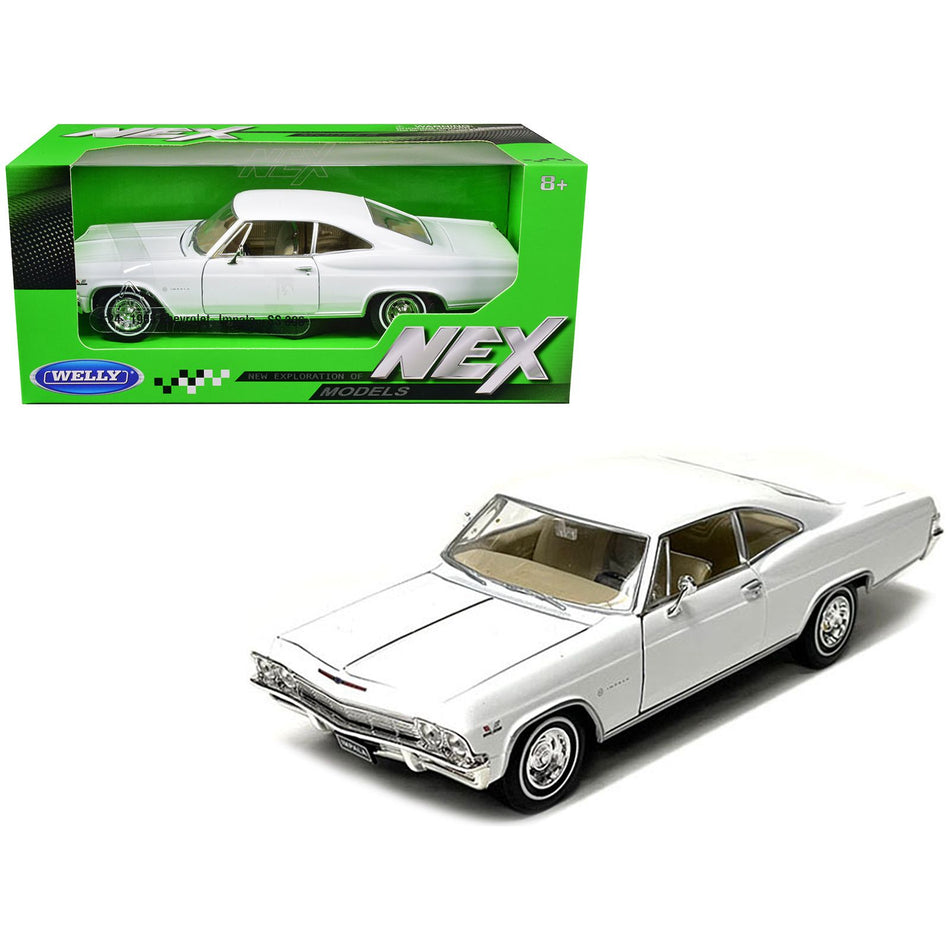 1965 Chevrolet Impala SS 396 White "NEX Models" 1/24 Diecast Model Car by Welly