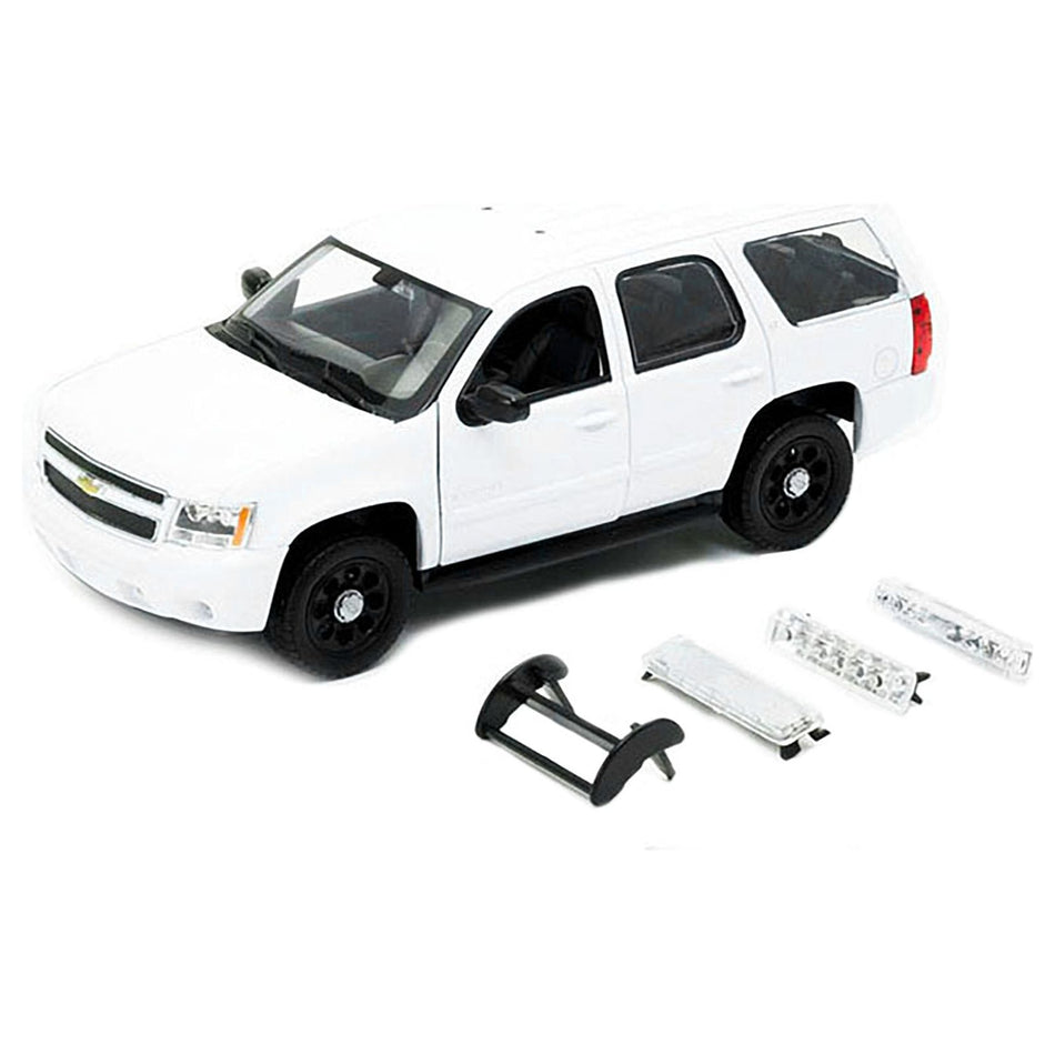 2008 Chevrolet Tahoe Unmarked Police Car White 1/24 Diecast Model Car by Welly