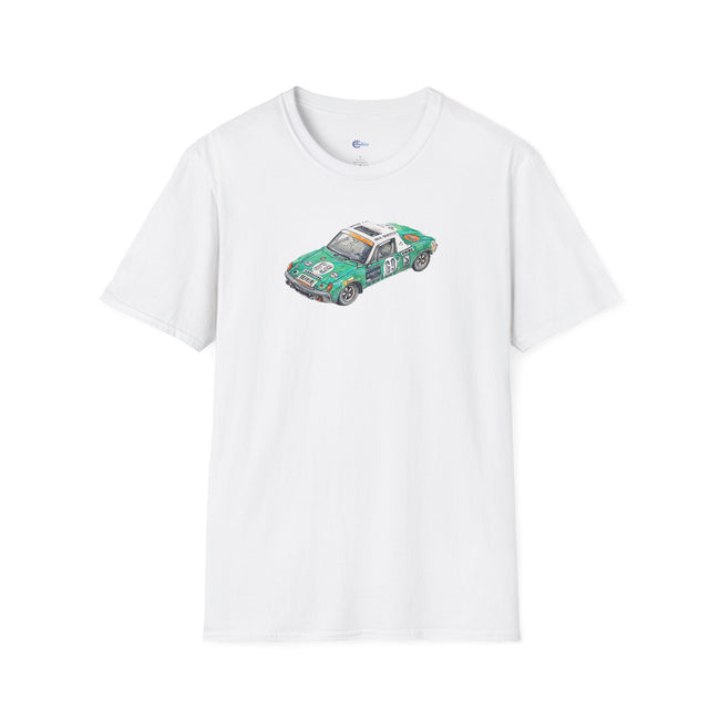 Sketch Art Vintage Porsche 914/6 #69 Gerd Quist Softstyle T-Shirt - 24 Hours of Le Mans Design