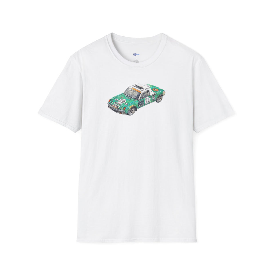 Sketch Art Vintage Porsche 914/6 #69 Gerd Quist Softstyle T-Shirt - 24 Hours of Le Mans Design
