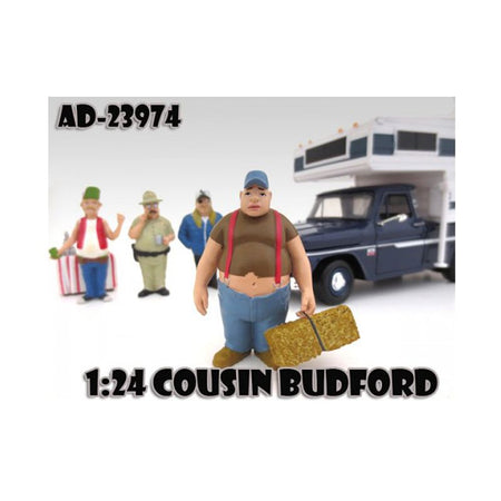 Cousin Budford "Trailer Park" Figure For 1:24 Scale Model Cars by American Diorama