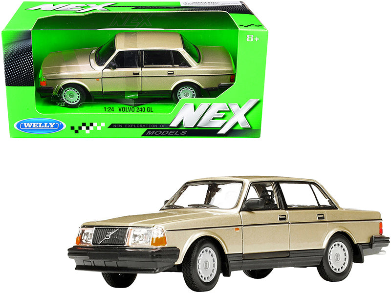 Volvo 240 GL Gold Metallic "NEX Models" 1/24 Diecast Model Car by Welly Diecast Welly