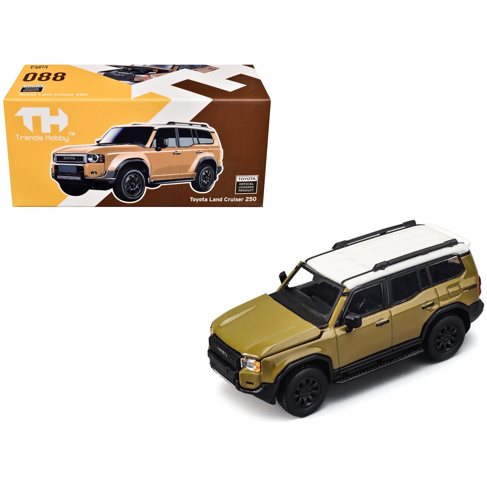 Toyota Land Cruiser 250 Sand with White Top 1/64 Diecast Model Car by Trends Hobby