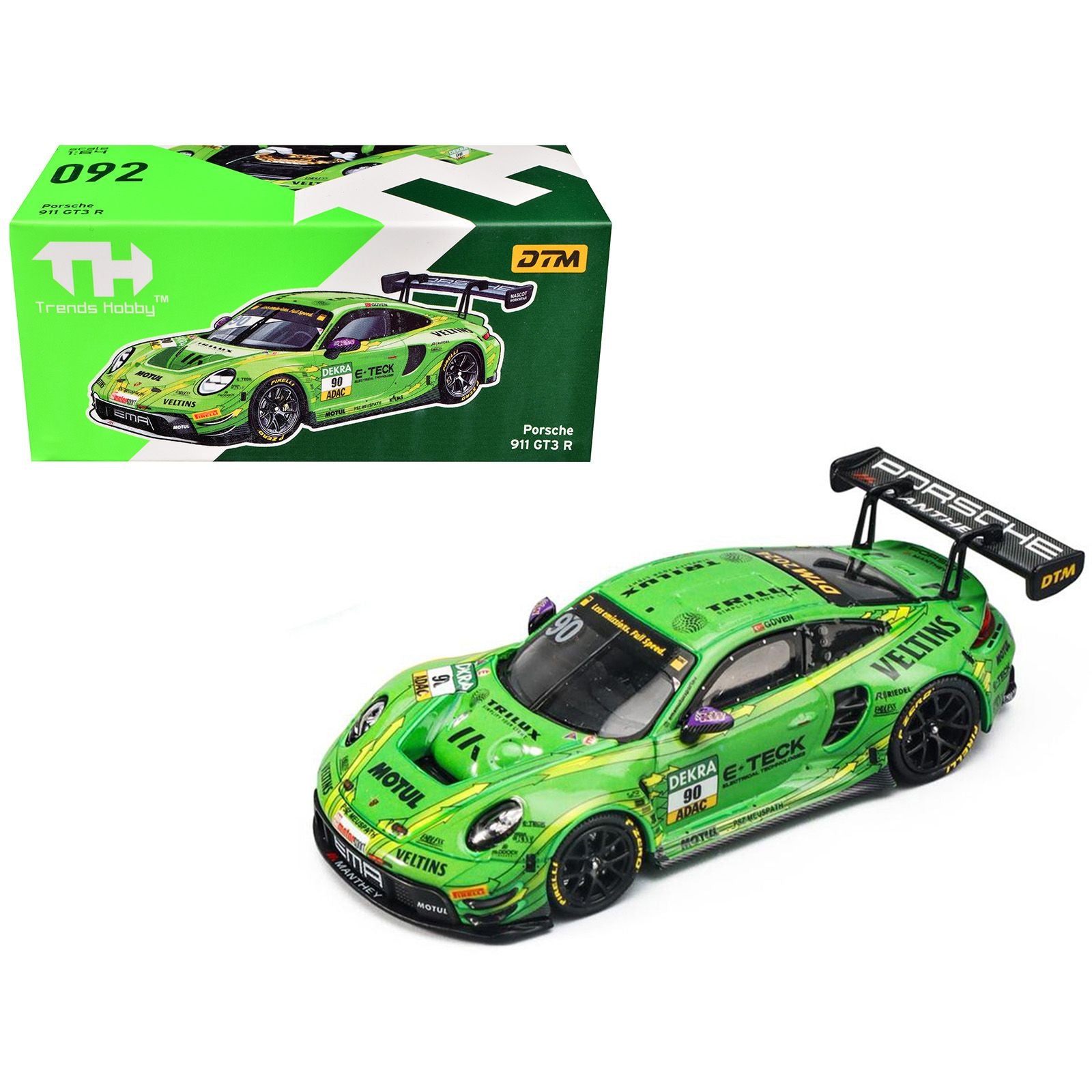 Porsche 911 GT3 R (992) #90 Ayhancan Guven "Manthey EMA" "DTM" (2024) 1/64 Diecast Model Car Trends Hobby