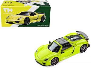 Porsche 918 Spyder Acid Green with Carbon Top 1/64 Diecast Model Car by Trends Hobby