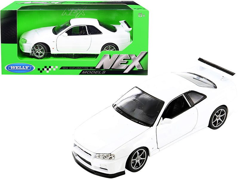 Nissan Skyline GT-R (R34) RHD (Right Hand Drive) White "NEX Models" 1/24 Diecast Model Car by Welly