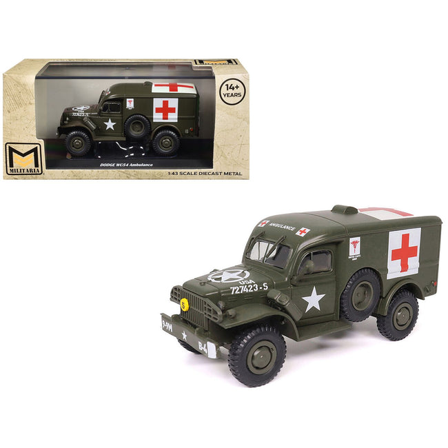 Dodge WC54 Ambulance Olive Drab "United States Army" 1/43 Diecast Model by Militaria Die Cast