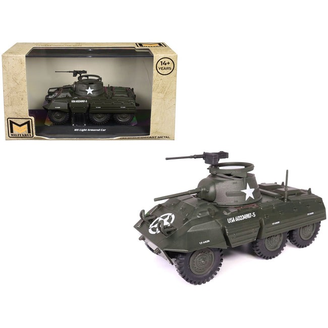 M8 Light Armored Car Olive Drab "United States Army" 1/43 Diecast Model by Militaria Die Cast