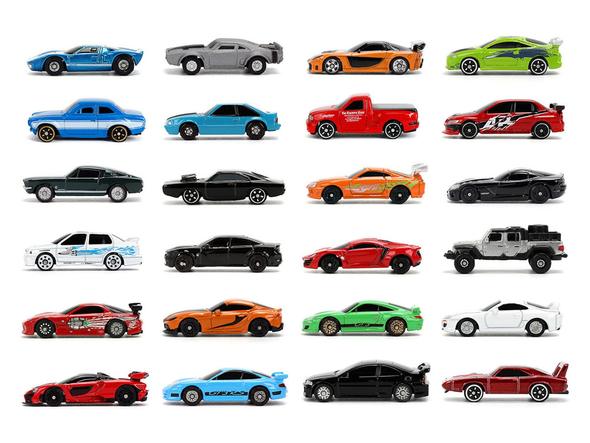 25 Years of Fast & Furious Advent Calendar Set of 24 Nano Cars "Nano Hollywood Rides" Series Diecast Model Cars by Jada-Jada-ModelCars.com