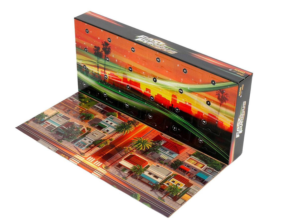 25 Years of Fast & Furious Advent Calendar Set of 24 Nano Cars "Nano Hollywood Rides" Series Diecast Model Cars by Jada-Jada-ModelCars.com