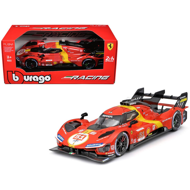 Ferrari 499P #51 James Calado - Antonio Giovinazzi - Alessandro Pier Guidi "Ferrari AF Corse" Winner "24 Hours of Le Mans" (2023) "Racing" Series 1/24 Diecast Model Car by Bburago