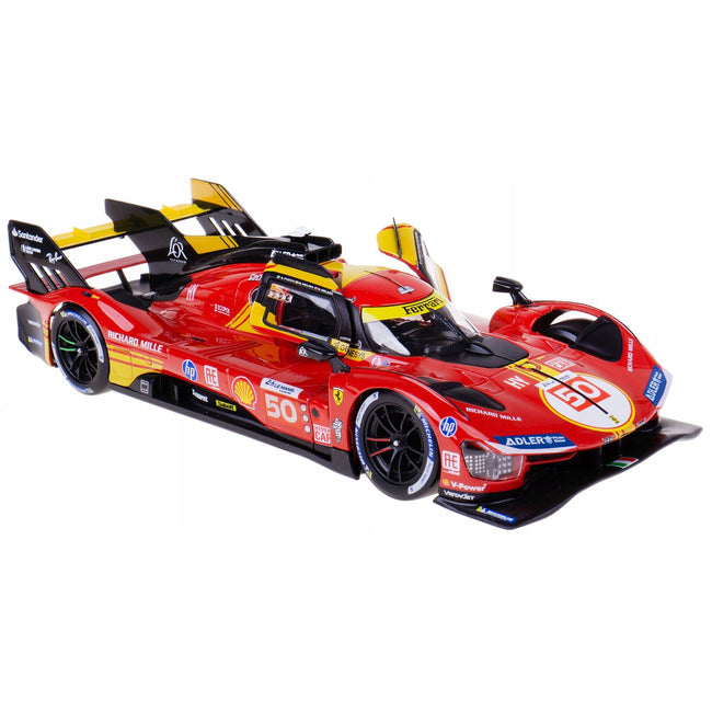 Ferrari 499P #50 Antonio Fuoco - Miguel Molina - Nicklas Nielsen "Ferrari AF Corse" Winner "24 Hours of Le Mans" (2024) "Racing" Series 1/24 Diecast Model Car by Bburago