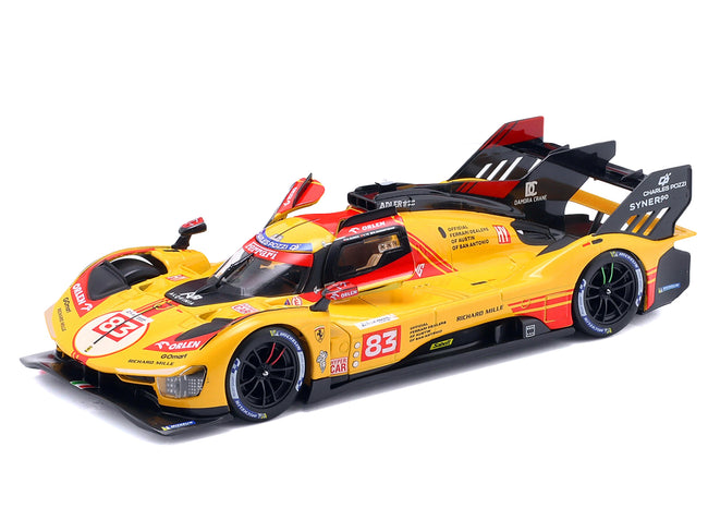 Ferrari 499P #83 Robert Kubica - Robert Shwartzman - Yifei Ye "24 Hours of Le Mans" (2024) "Racing" Series  1/24 Diecast Model Car by Bburago