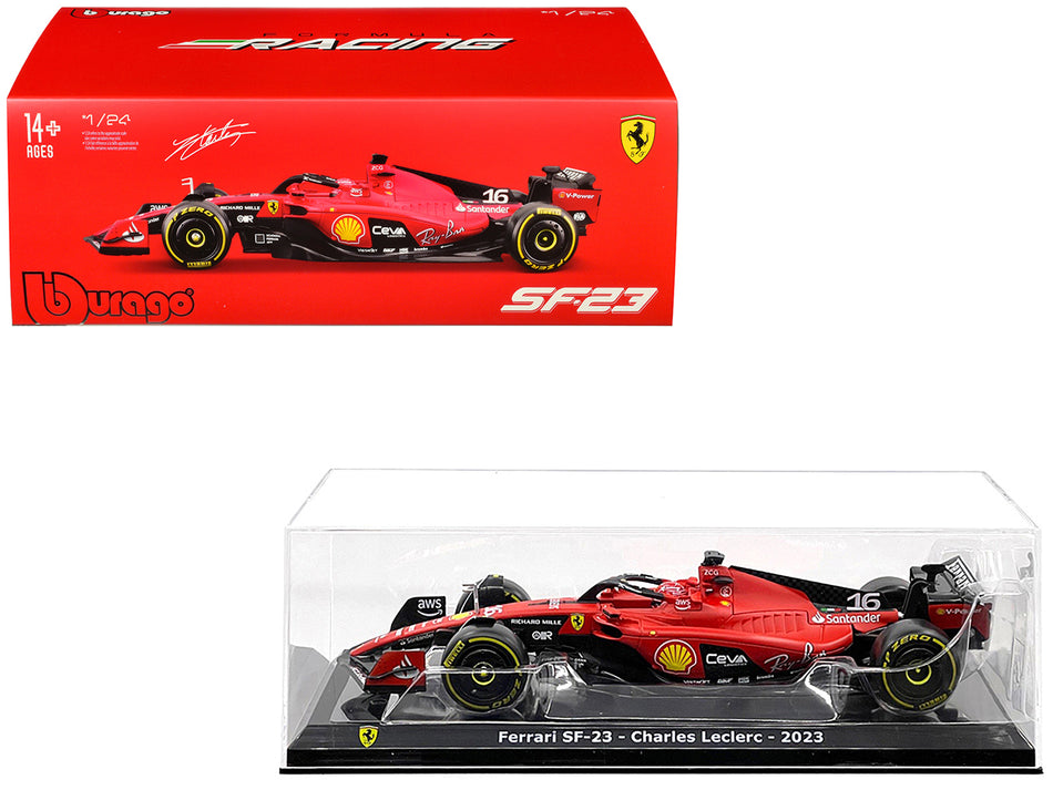 Ferrari SF-23 #16 Charles Leclerc Formula One F1 World Championship (2023) "Formula Racing" Series 1/24 Diecast Model Car by Bburago