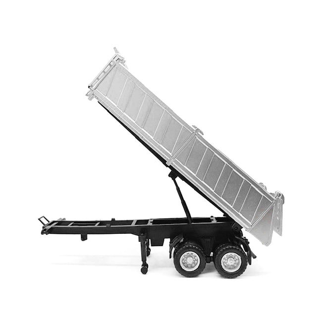26ft Gravel Trailer Silver 1/87 (HO) Plastic Model by Promotex-Promotex-ModelCars.com