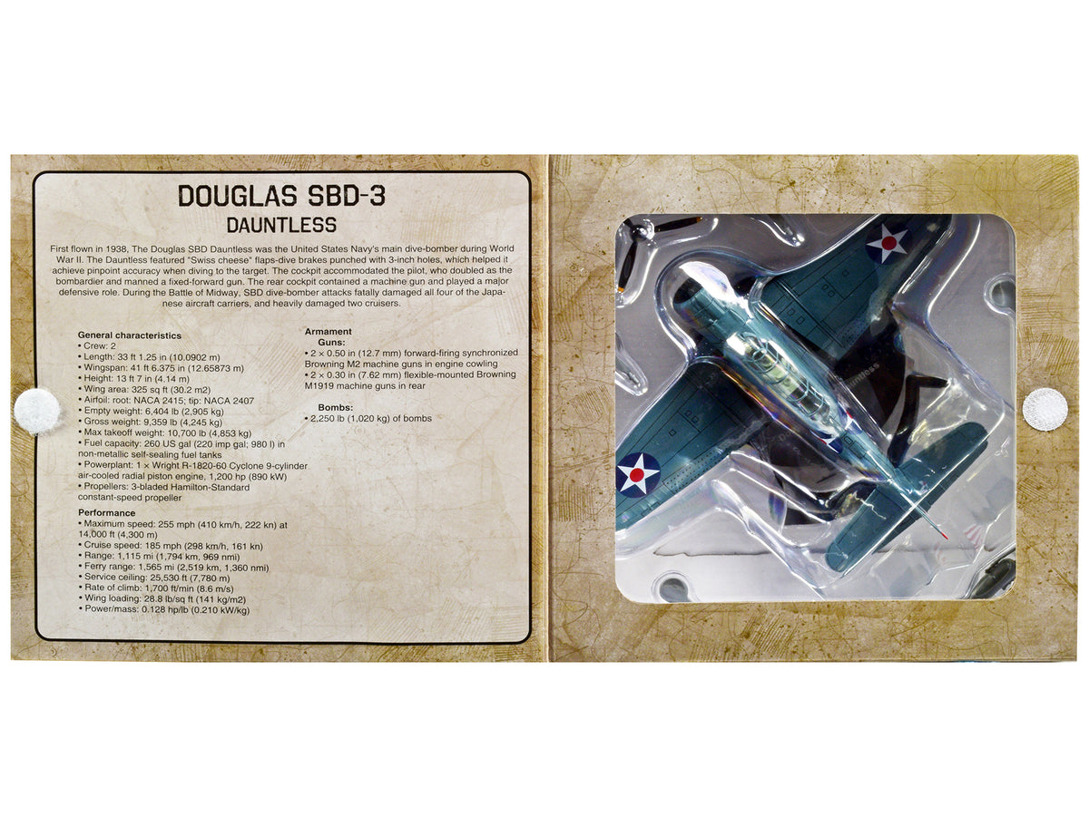 Douglass SBD-3 Dauntless Bomber Plane (United States Navy 1938) 1/72 Diecast Model by Warbirds of WWII - view 5