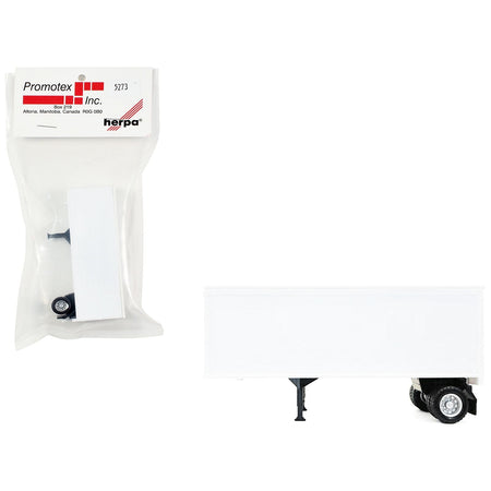 27ft Single-Axle Trailer (No Converter Dolly) White 1/87 (HO) Plastic Model by Promotex-Promotex-ModelCars.com