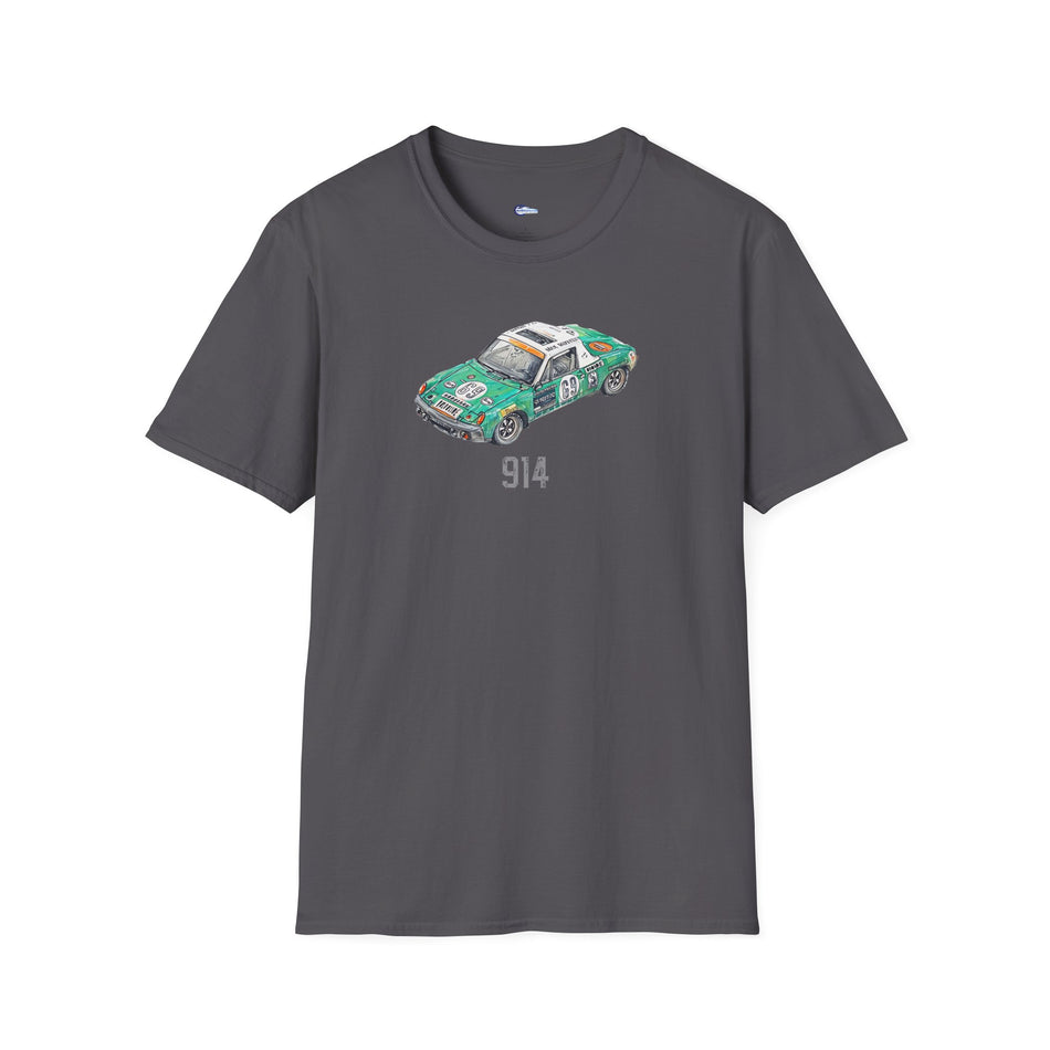 Sketch Art Vintage Porsche 914/Softstyle T-Shirt - 24 Hours of Le Mans Design with model designation
