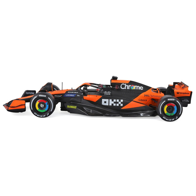 McLaren MCL38 #81 Oscar Piastri "OKX" Formula One F1 "Miami GP" (2024) with Display Case 1/24 Diecast Model Car by Bburago