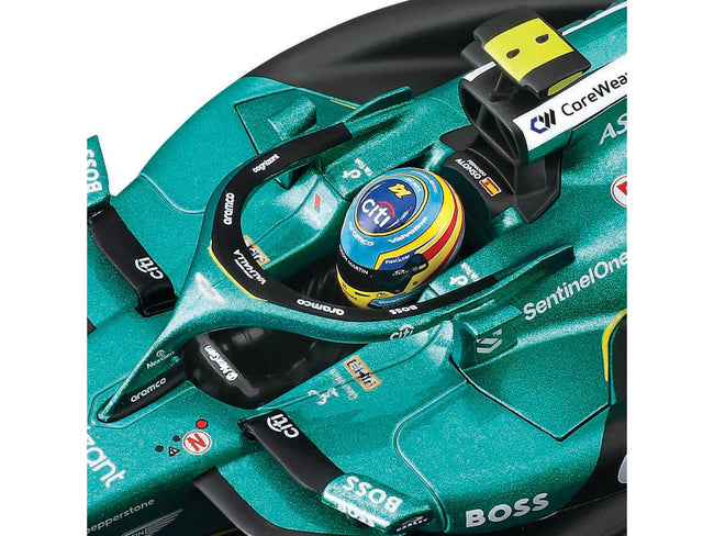 Aston Martin AMR25 #14 Fernando Alonso "Aramco" Formula One F1 "World Championship" (2025) 1/24 Diecast Model Car by Bburago