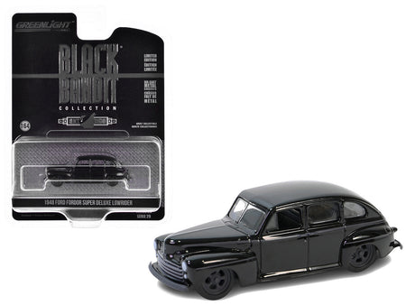 1948 Ford Fordor Super Deluxe Lowrider Black "Black Bandit" Series 29 1/64 Diecast Model Car by Greenlight