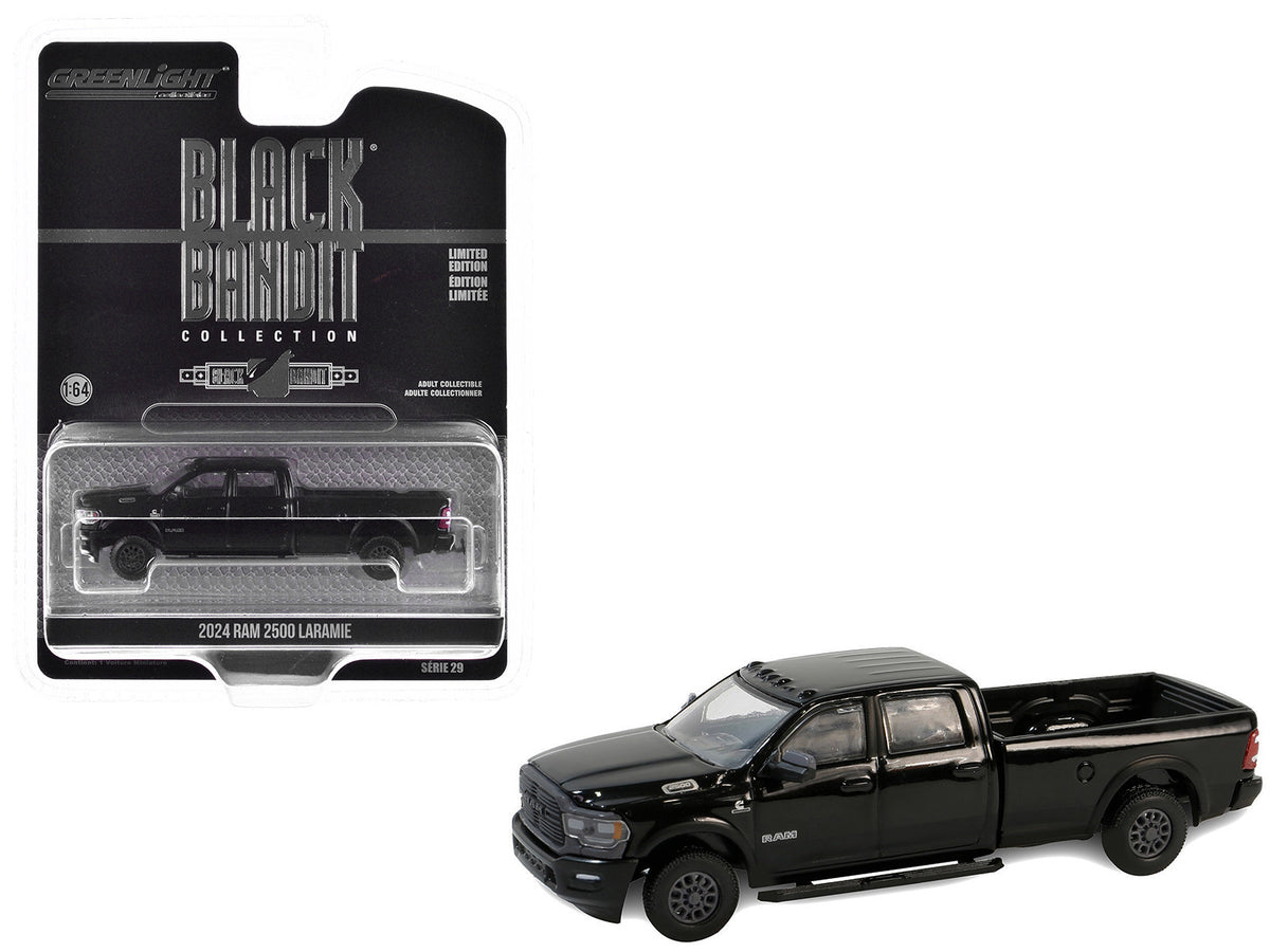 2024 Ram 2500 Laramie Pickup Truck Black "Black Bandit" Series 29 1/64 Diecast Model Car by Greenlight