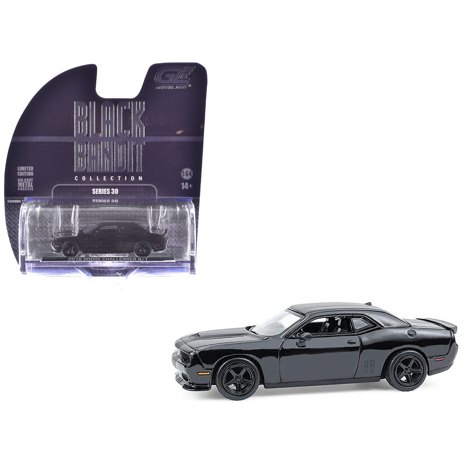2016 Dodge Challenger R/T Hemi Black 30 1/64 Diecast Model Car