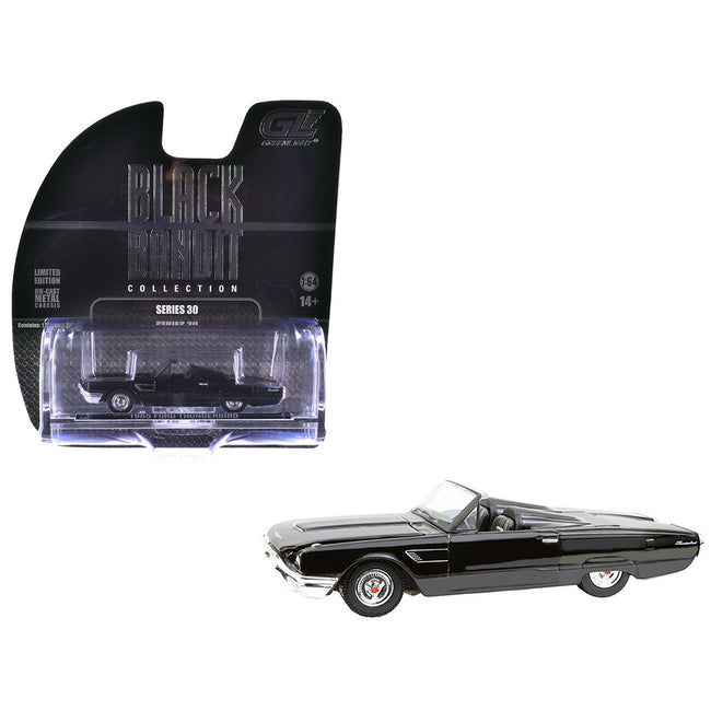 1965 Ford Thunderbird with Tonneau Cover Black "Black Bandit" Series 30 1/64 Diecast Model Car by Greenlight