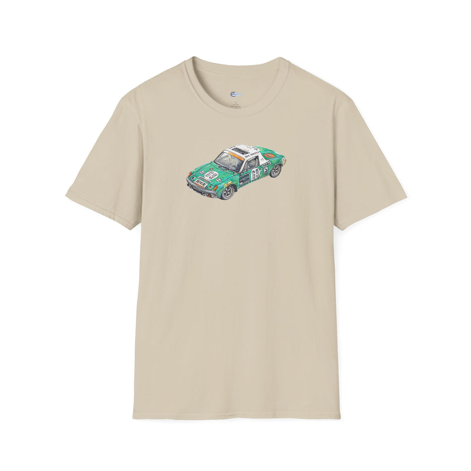 Sketch Art Vintage Porsche 914/6 #69 Gerd Quist Softstyle T-Shirt - 24 Hours of Le Mans Design