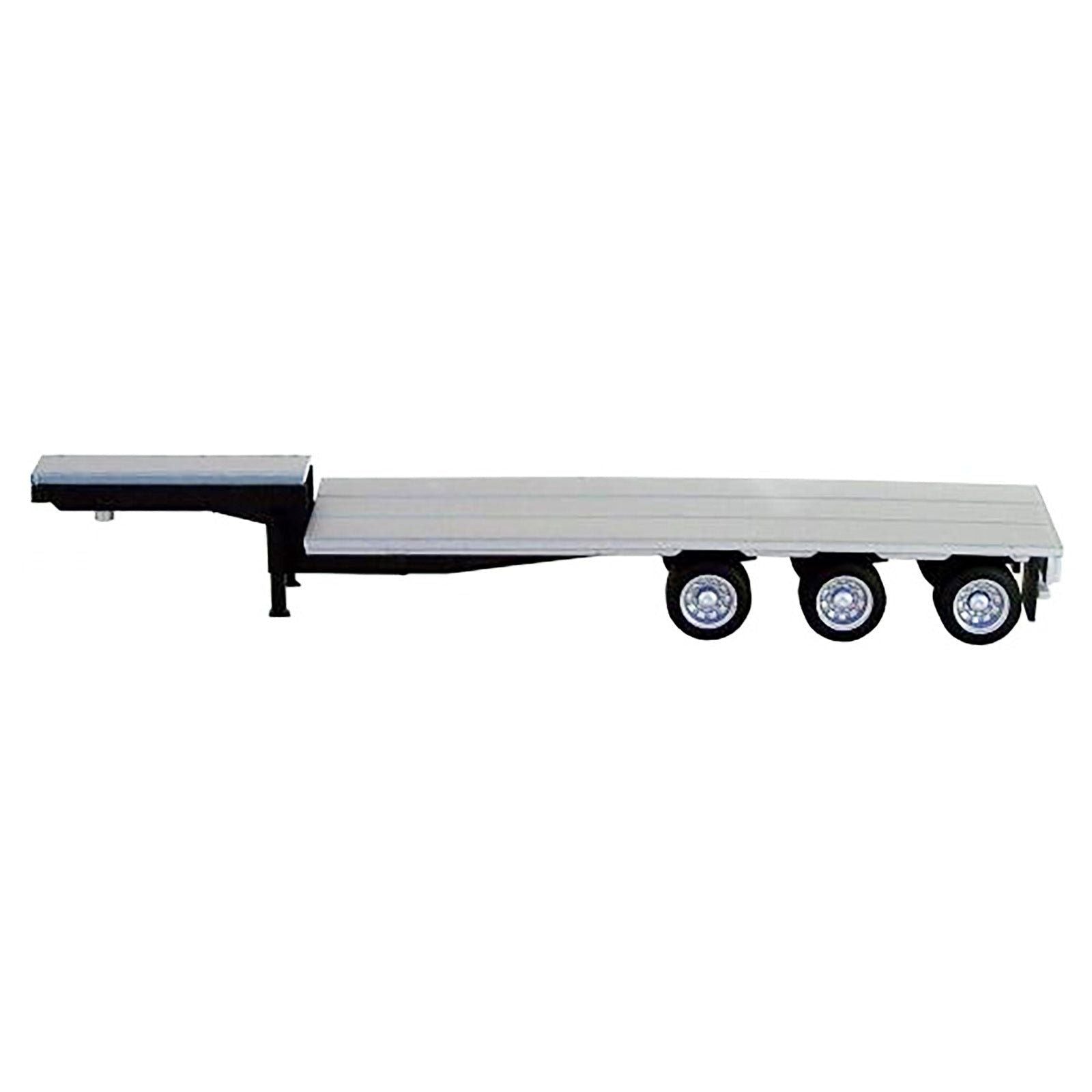 28ft Tri - Axle Hay Float Trailer Silver Top 1/87 (HO) Plastic Model by Promotex - Promotex - ModelCars.com