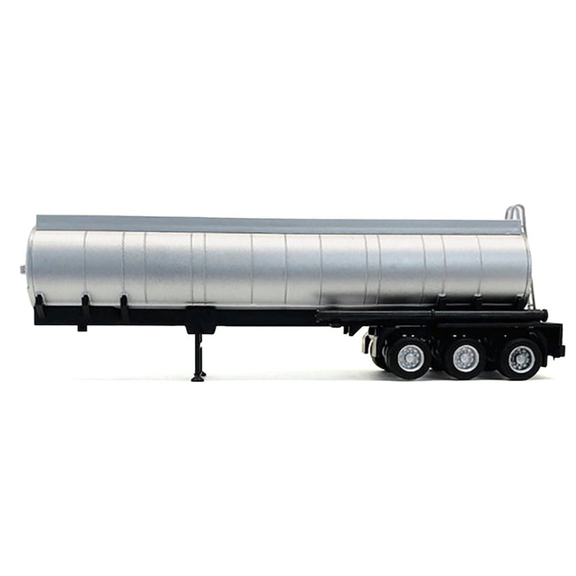3-Axle Chemical Tanker Trailer Silver 1/87 (HO) Plastic Model by Promotex-Promotex-ModelCars.com