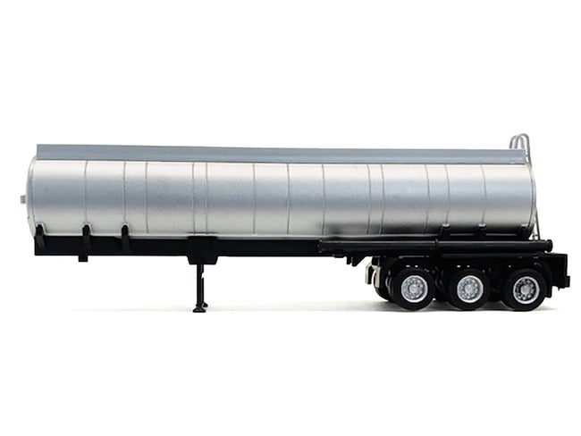 3-Axle Chemical Tanker Trailer Silver 1/87 (HO) Plastic Model by Promotex-Promotex-ModelCars.com