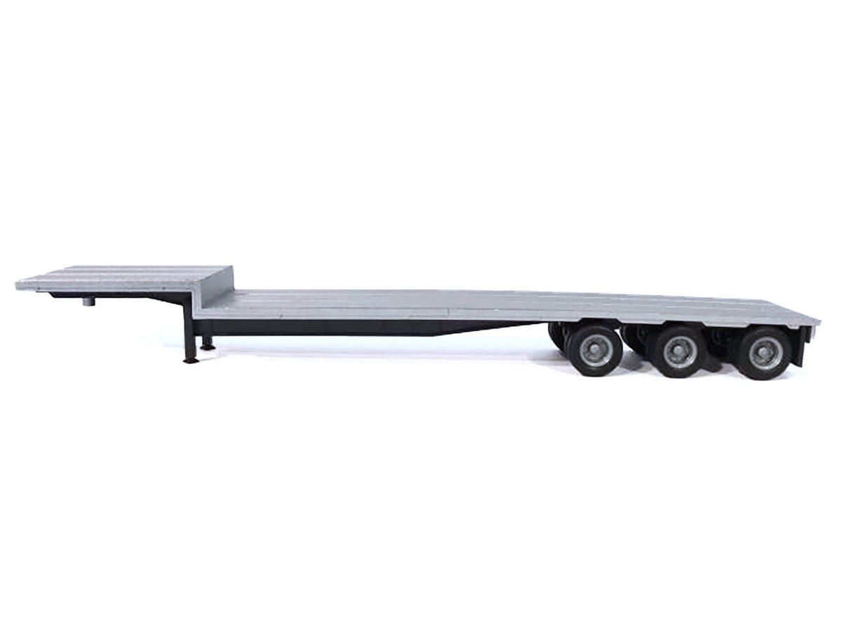 3-Axle Dropdeck Flatbed Trailer Silver Top 1/87 (HO) Plastic Model by Promotex-Promotex-ModelCars.com