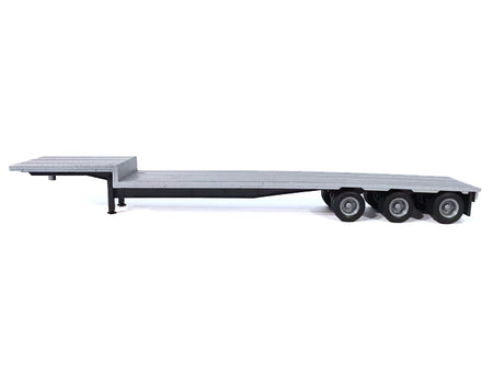 3-Axle Dropdeck Flatbed Trailer Silver Top 1/87 (HO) Plastic Model by Promotex-Promotex-ModelCars.com