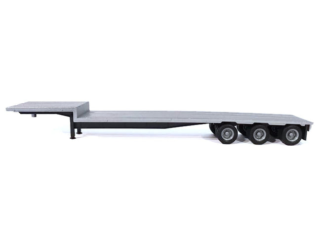 3-Axle Dropdeck Flatbed Trailer Silver Top 1/87 (HO) Plastic Model by Promotex-Promotex-ModelCars.com