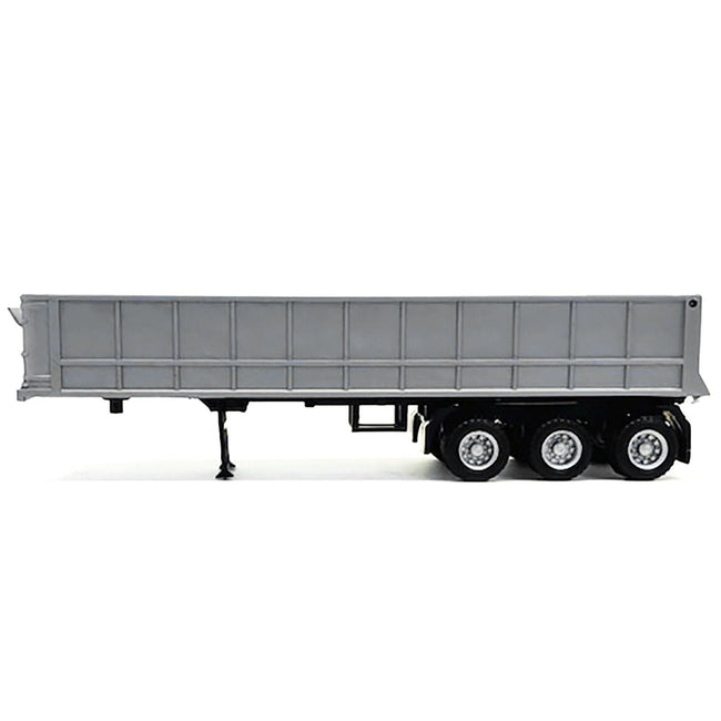 3-Axle Dump Trailer Silver 1/87 (HO) Plastic Model by Promotex-Promotex-ModelCars.com