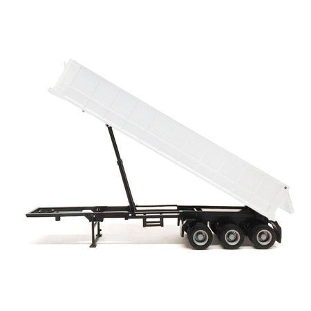 3 - Axle Dump Trailer White 1/87 (HO) Plastic Model by Promotex - Promotex - ModelCars.com