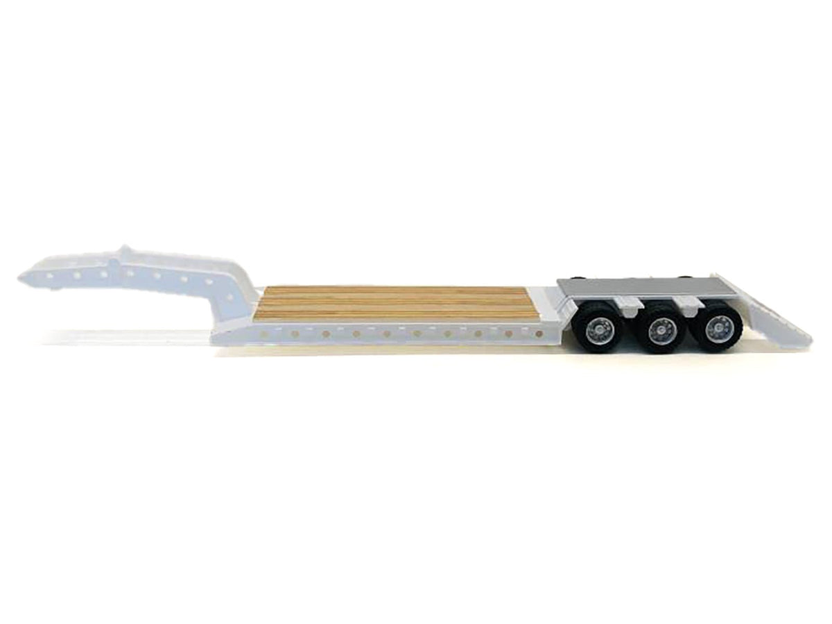 3-Axle Heavy Equipment Lowboy Trailer White 1/87 (HO) Plastic Model by Promotex-Promotex-ModelCars.com