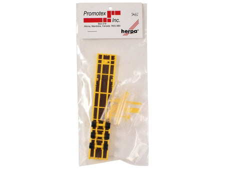 3-Axle Step Deck Equipment Trailer with Ramps Yellow 1/87 (HO) Plastic Model by Promotex-Promotex-ModelCars.com