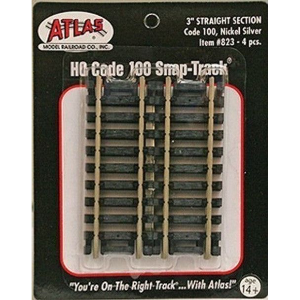 3" STRAIGHT TRCK - 4PCS(NS) - Atlas Track - ModelCars.com
