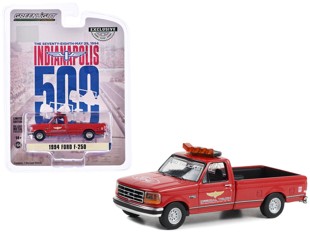 1994 Ford F-250 Pickup Truck Red "78th Annual Indianapolis 500 Mile Race Official Truck" "Hobby Exclusive" Series 1/64 Diecast Model Car by Greenlight