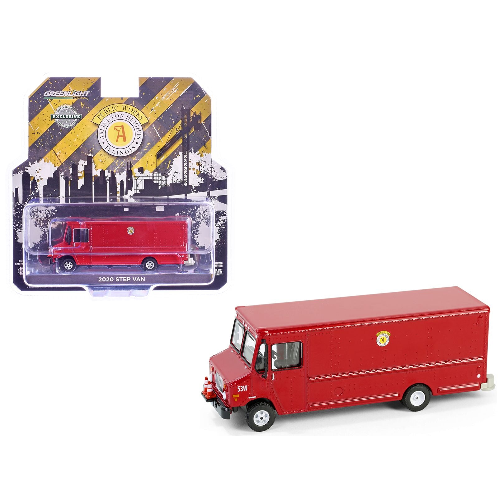 2020 Step Van with Traffic Cone Mounts "Village of Arlington Heights Public Works" Red "Hobby Exclusive" Series 1/64 Diecast Model Car by Greenlight