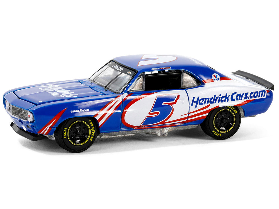 1969 Chevrolet Camaro #5 "Kyle Larson - Hendrick Motorsports First Win Tribute" Blue and White with Red Graphics "Hobby Exclusive" Series 1/64 Diecast Model Car by Greenlight