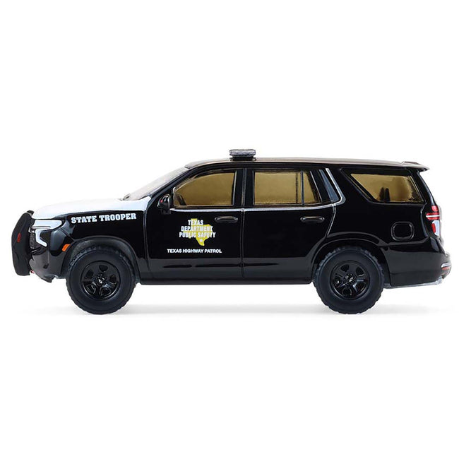 2024 Chevrolet Tahoe Police Pursuit Vehicle "Texas Department of Public Safety Highway Patrol" Black with White Hood "Hobby Exclusive" Series 1/64 Diecast Model Car by Greenlight
