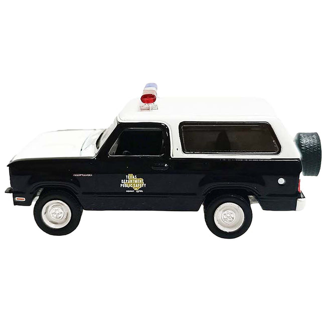1978 Dodge Ramcharger Police Vehicle "Texas Department of Public Safety Highway Patrol" Black with White Hood and Top "Hobby Exclusive" Series 1/64 Diecast Model Car by Greenlight