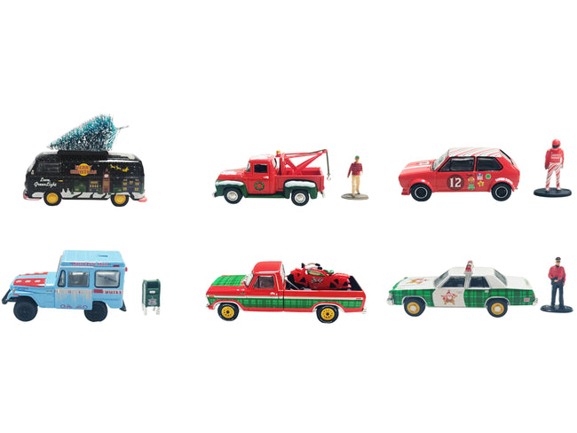 Set of 6 Miniature Christmas Vehicles