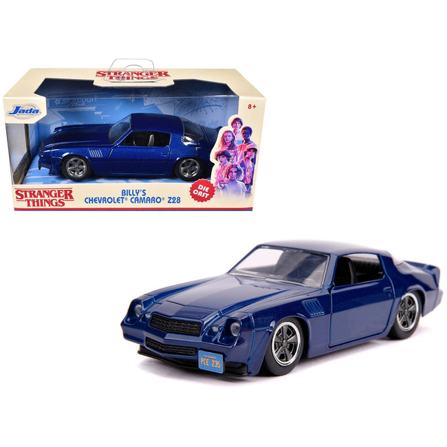 Billy's Chevrolet Camaro Z28 Metallic Dark Blue "Stranger Things" (2016) TV Series "Hollywood Rides" 1/32 Diecast Model Car by Jada