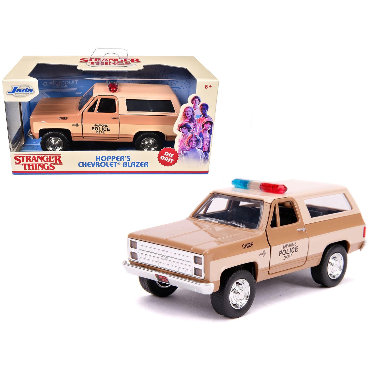 Hopper's Chevrolet Blazer "Hawkins Police Dept." "Stranger Things" (2016) TV Series "Hollywood Rides" 1/32 Diecast Model Car by Jada
